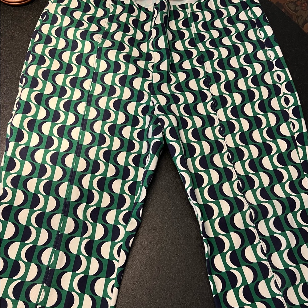 Maeve by Anthropology Geometric Green and White Pants Size XL